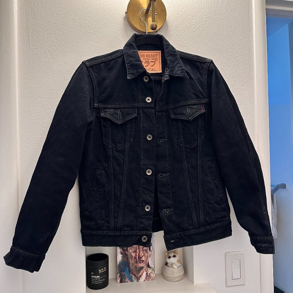 Iron Heart lot 526J-SLBod black denim jacket size 36 (S)